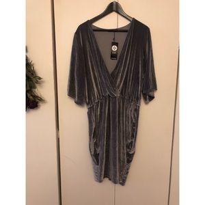 Velvet grey oversized dress